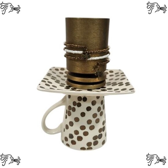 Upcycled Coffee Mug Candle Plant Holder Jewelry Tray, Sponge Soap Dish, Bracelet - Picture 1 of 4
